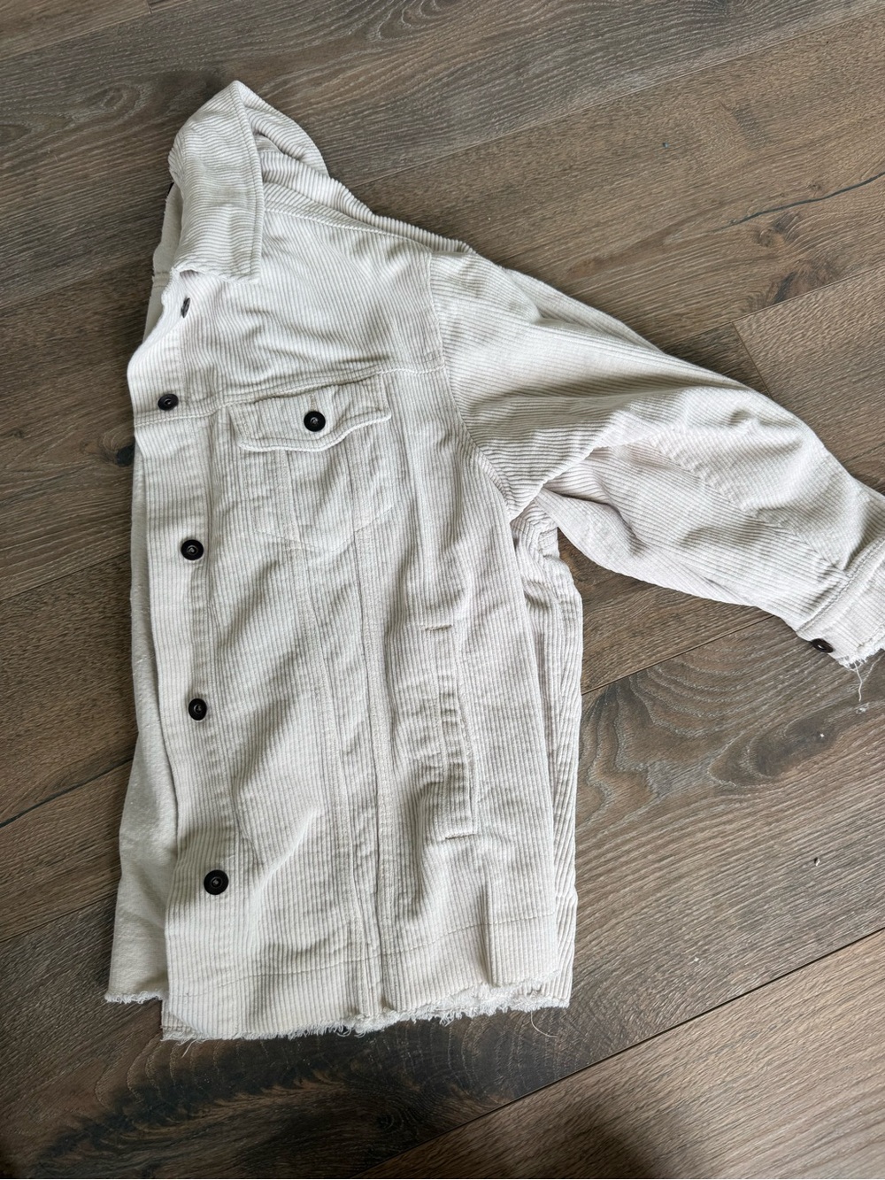 Zara Womens Corduroy Button-Up Jacket - Cream
